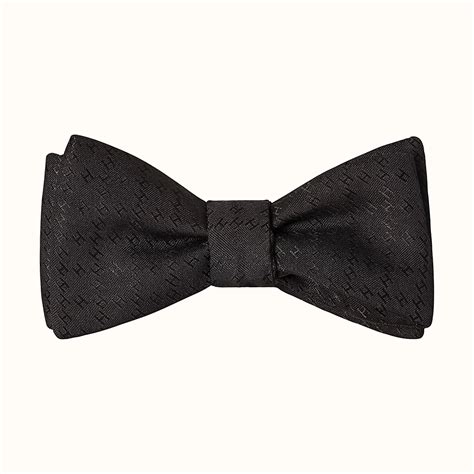 hermes black bow tie